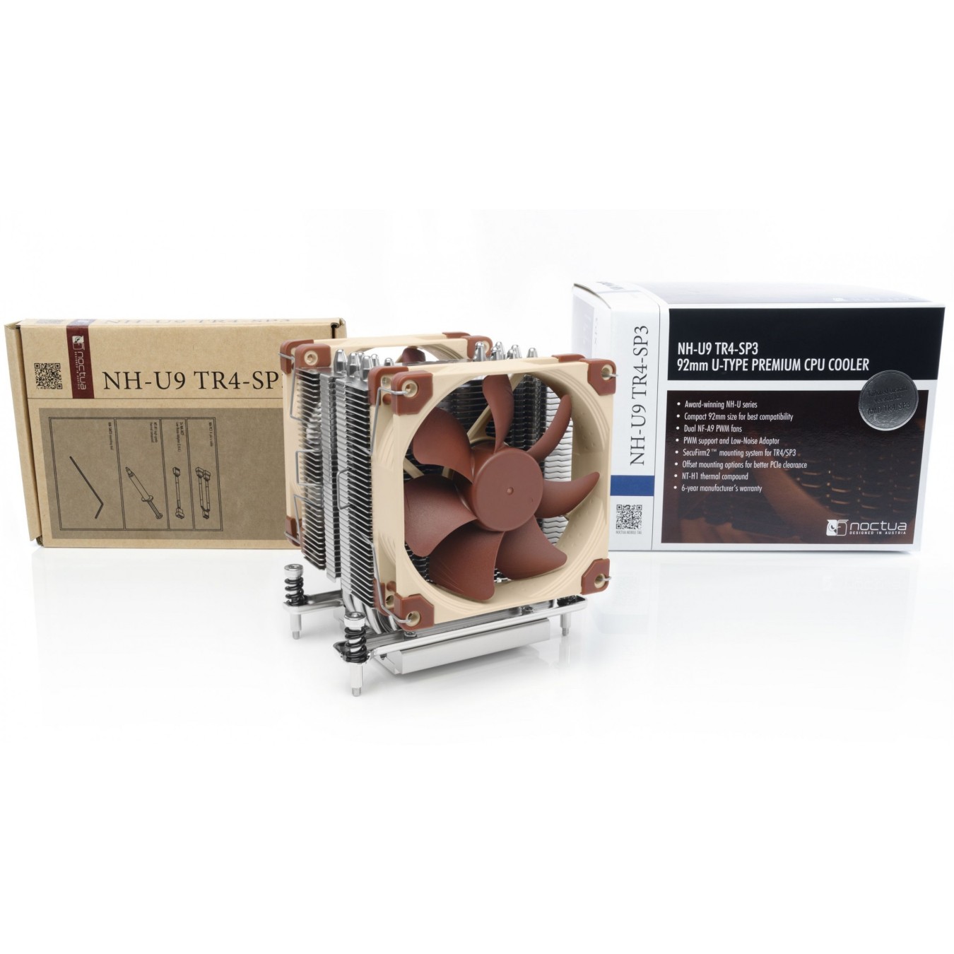 K Cooler Multi Socket Noctua NH-U9 TR4-SP3 - NH-U9 TR4-SP3 - Air Tower CPU Cooler, 92mm fan, TR4-SP3/AM4 support