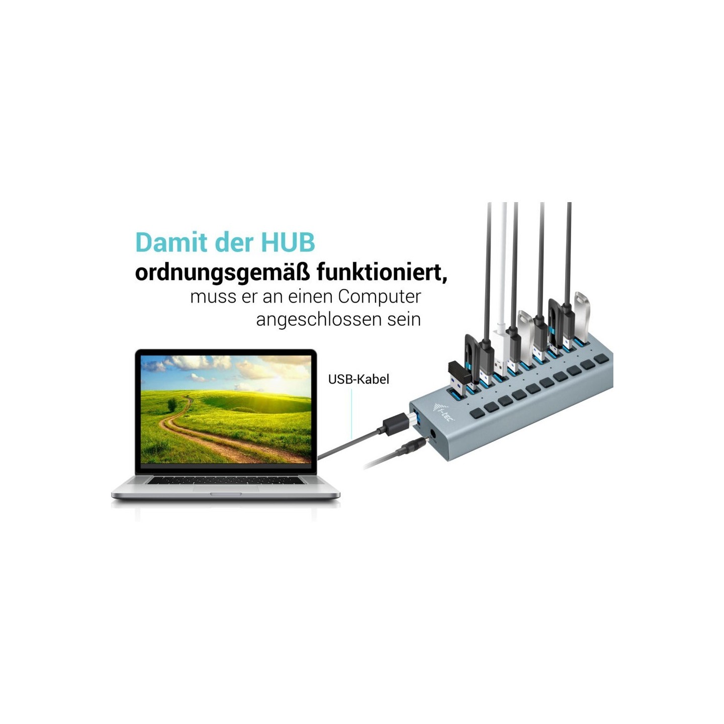 D I-TEC USB 3.0 HUB 10 PORT - USB-A Hub, 10-Port, 48W Power Supply — Buy in Cyprus with Fast Delivery