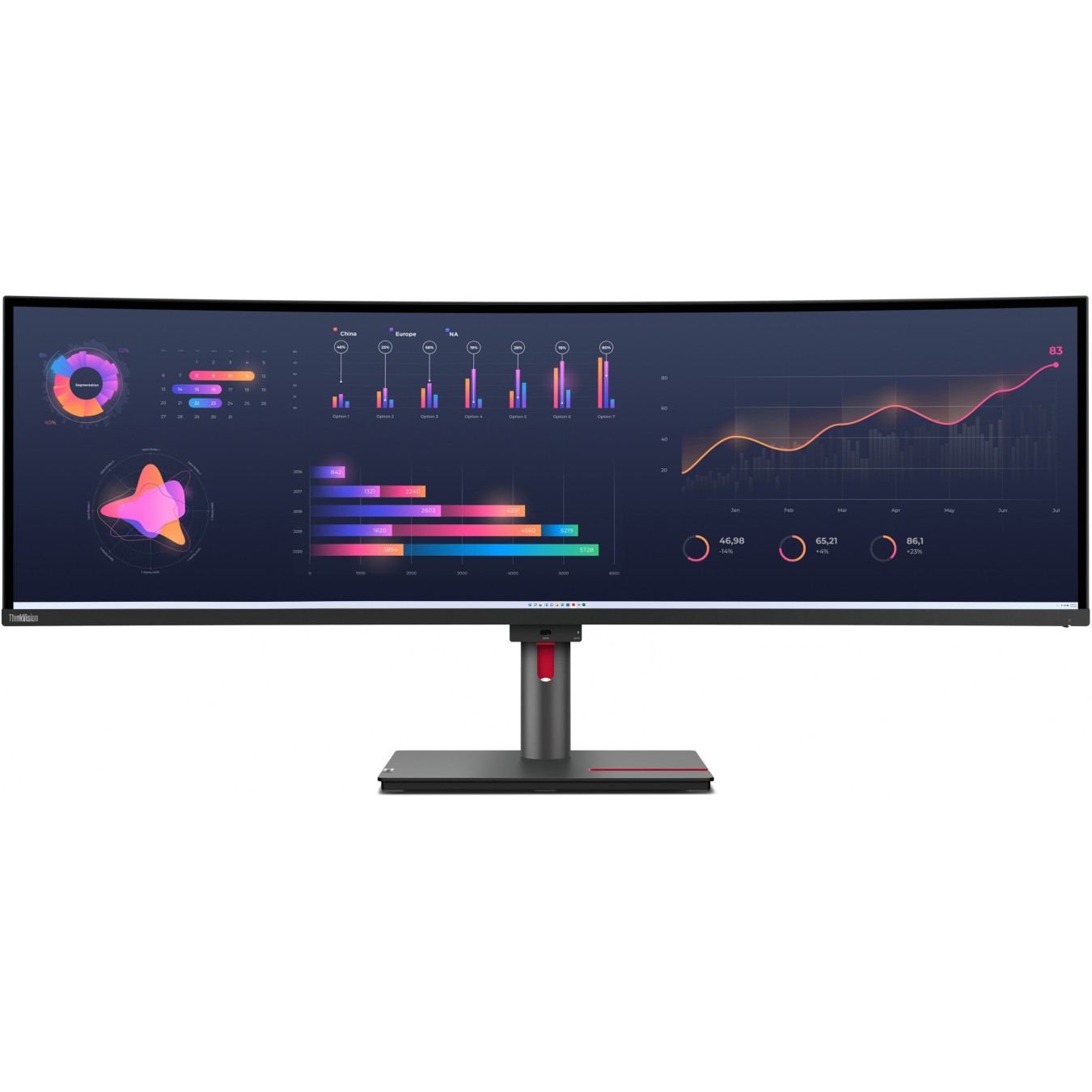 Lenovo ThinkVision P49w-30 - 49-inch DQHD UltraWide Monitor with HDMI, DP, USB-C — Buy in Cyprus with Fast Delivery