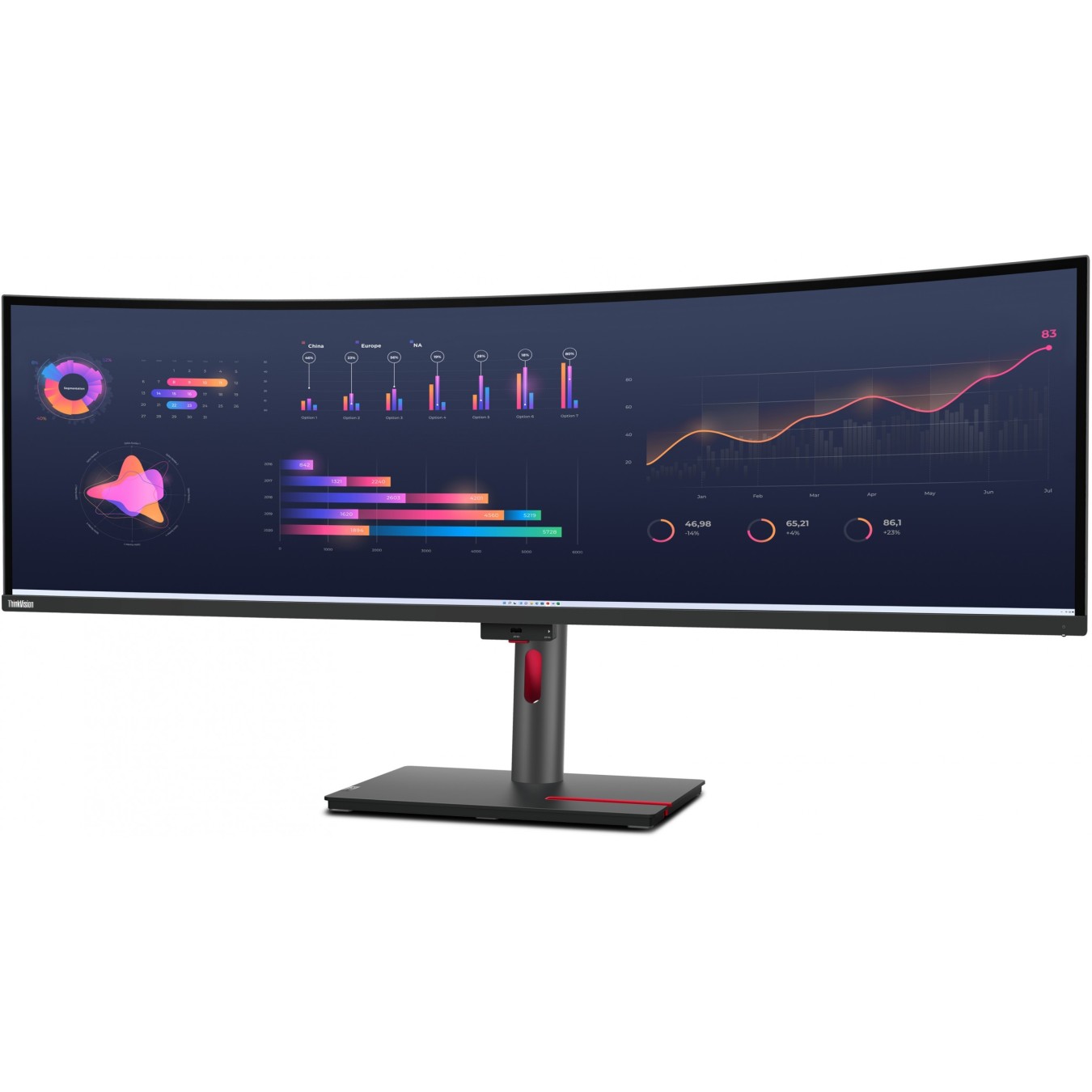 Lenovo ThinkVision P49w-30 - 49-inch DQHD UltraWide Monitor with HDMI, DP, USB-C — Buy in Cyprus with Fast Delivery