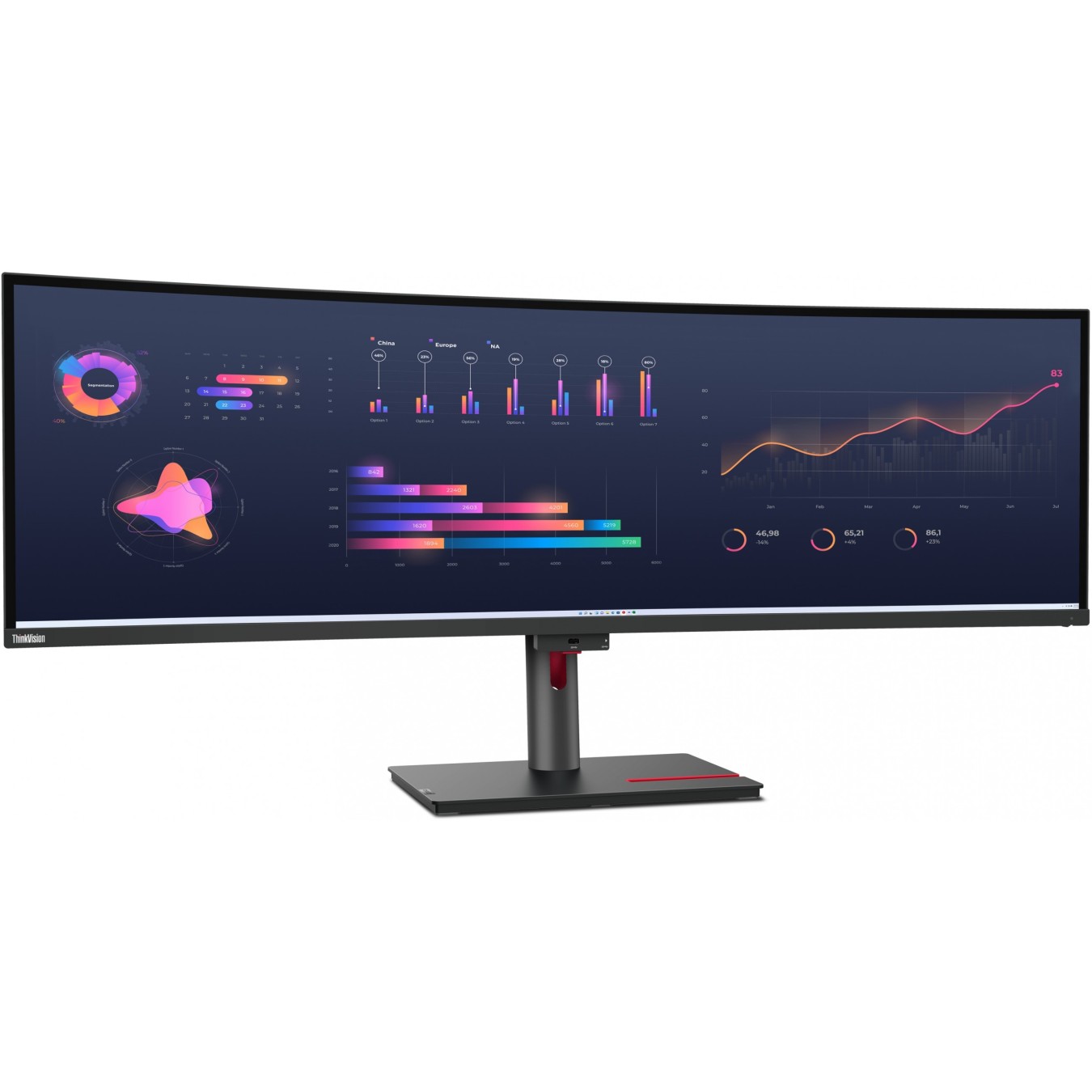 Lenovo ThinkVision P49w-30 - 49-inch DQHD UltraWide Monitor with HDMI, DP, USB-C — Buy in Cyprus with Fast Delivery