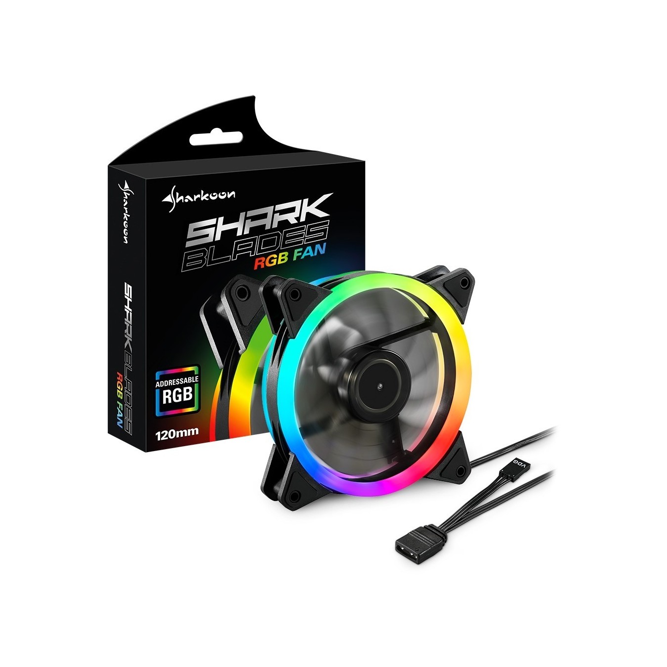 120mm Sharkoon SHARK Blades RGB Fan - Black — Buy in Cyprus with Fast Delivery