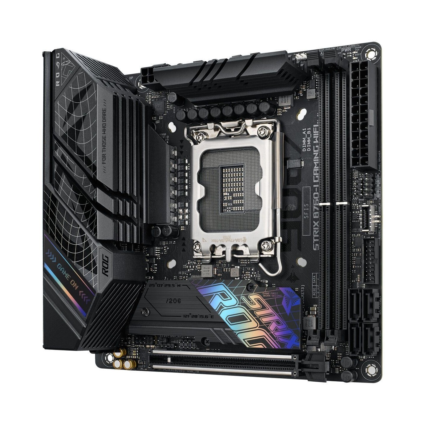 ASUS ROG Strix B760-I Gaming WiFi - Mini-ITX LGA1700 DDR5 (up to 96GB), 2x M.2, PCIe 5.0, 2.5Gb LAN, Wi-Fi 6E (Black)