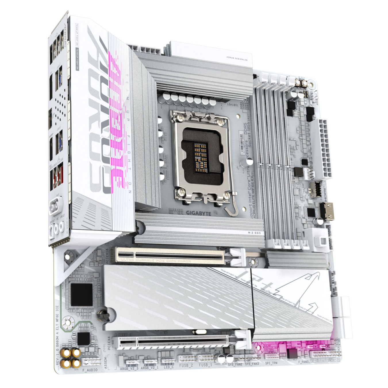 GIGABYTE GA-B860M A ELT WF6E ICE (LGA1851) - Micro-ATX DDR5 Motherboard, 4x DIMM, 256GB Max, Intel B860