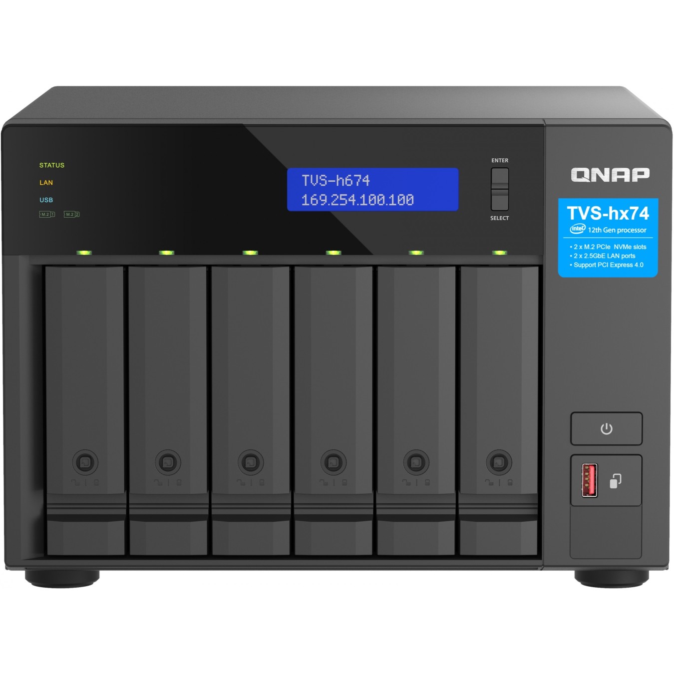 QNAP TVS-H674-I5-32G 6-Bay NAS - QuTS hero, i5-12400, 32GB RAM, up to 4.6GHz — Buy in Cyprus with Fast Delivery