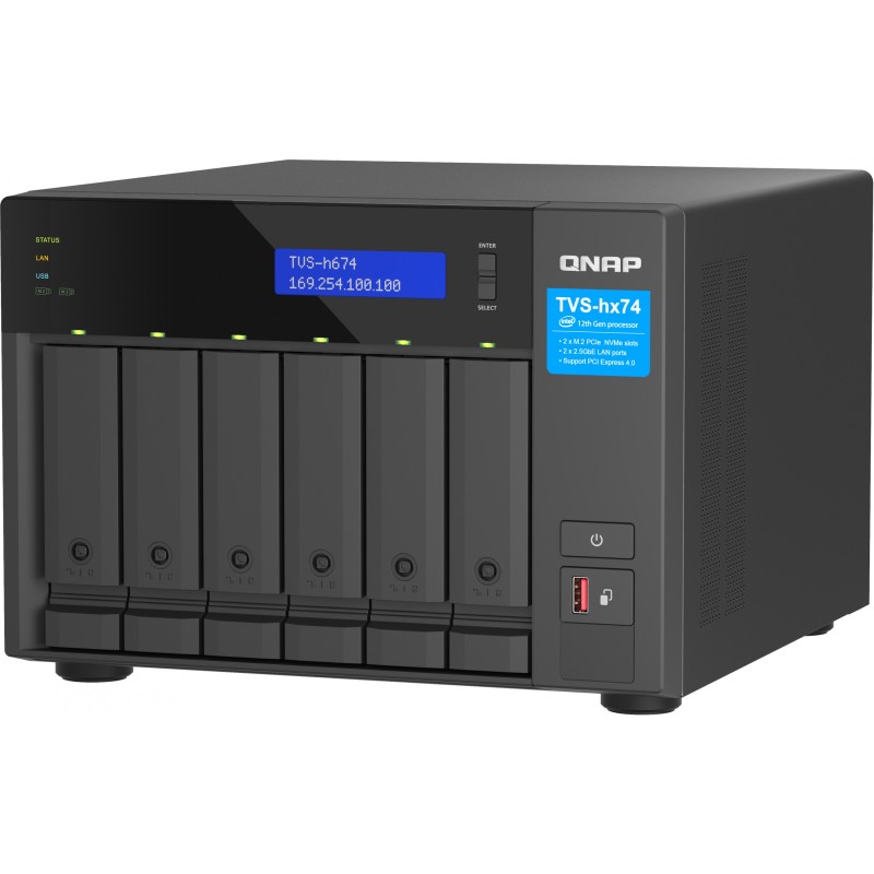 Buy QNAP TVS-H674-I5-32G 6-Bay NAS - QuTS hero, i5-12400, 32GB RAM, up to 4.6GHz in Cyprus, Nicosia, Limassol, Larnaka, Pafos