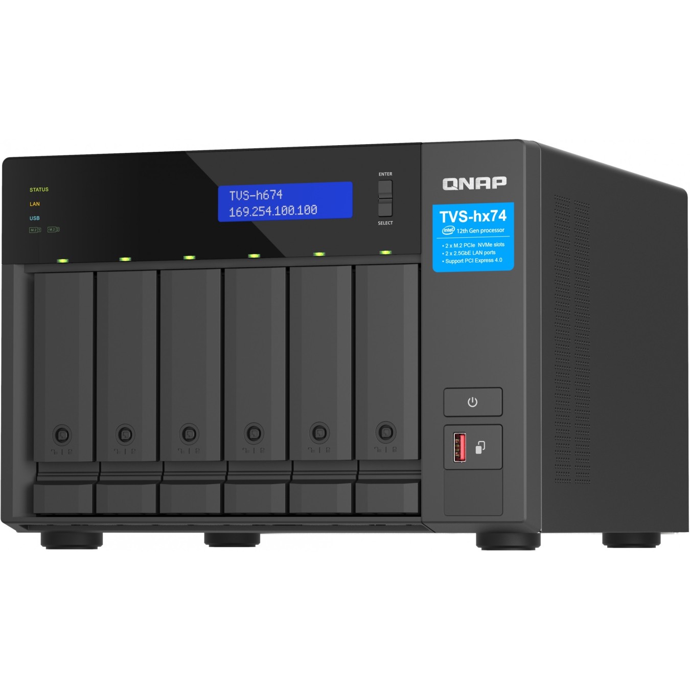 QNAP TVS-H674-I5-32G 6-Bay NAS - QuTS hero, i5-12400, 32GB RAM, up to 4.6GHz — Buy in Cyprus with Fast Delivery