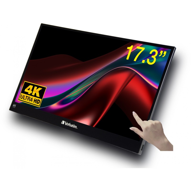 Buy Verbatim PMT-17 4K Portable Touchscreen Monitor - PMT-17 - 17.3in, 4K UHD, T... in Cyprus, Nicosia, Limassol, Larnaka, Pafos