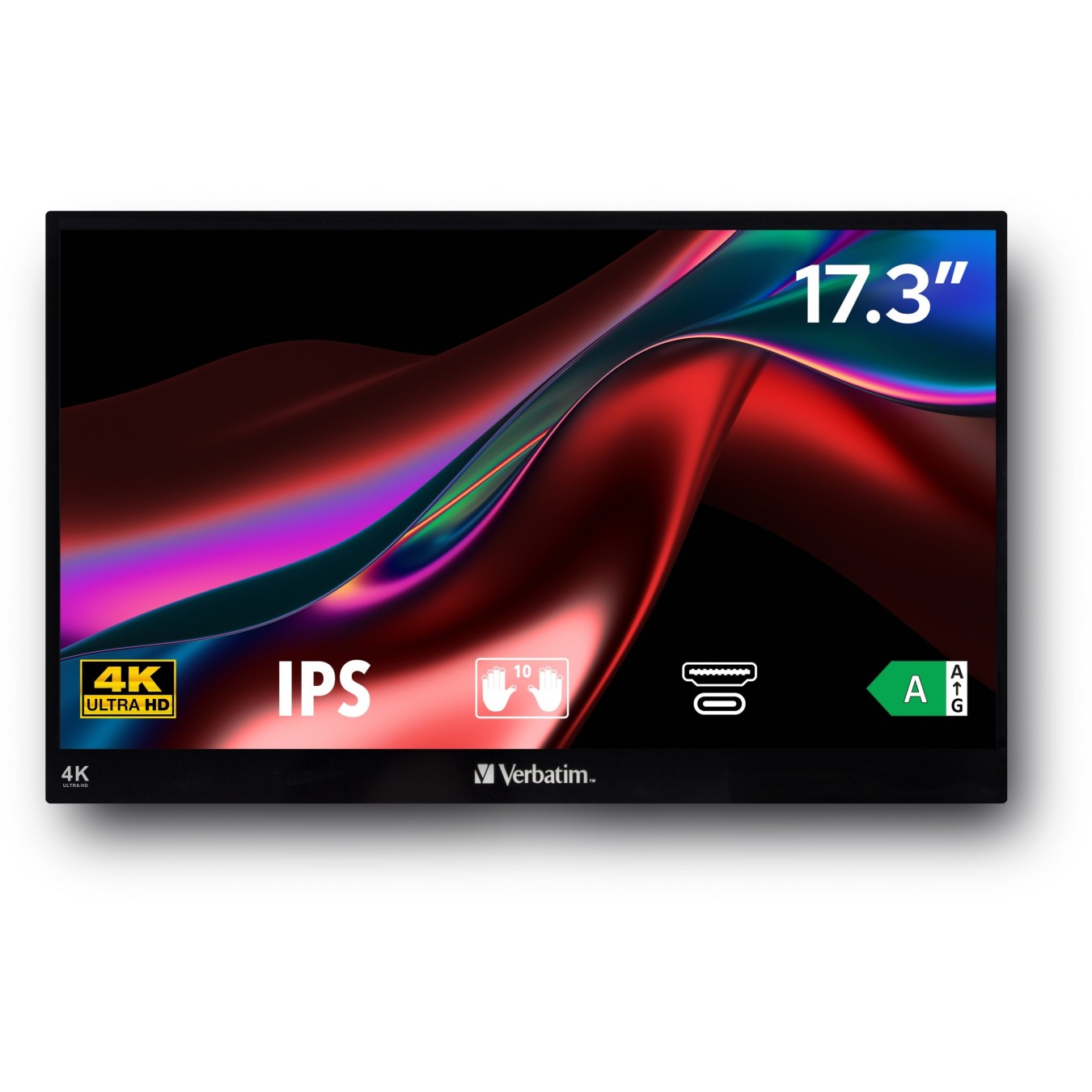Verbatim PMT-17 4K Portable Touchscreen Monitor - PMT-17 - 17.3in, 4K UHD, Touchscreen — Buy in Cyprus with Fast Delivery