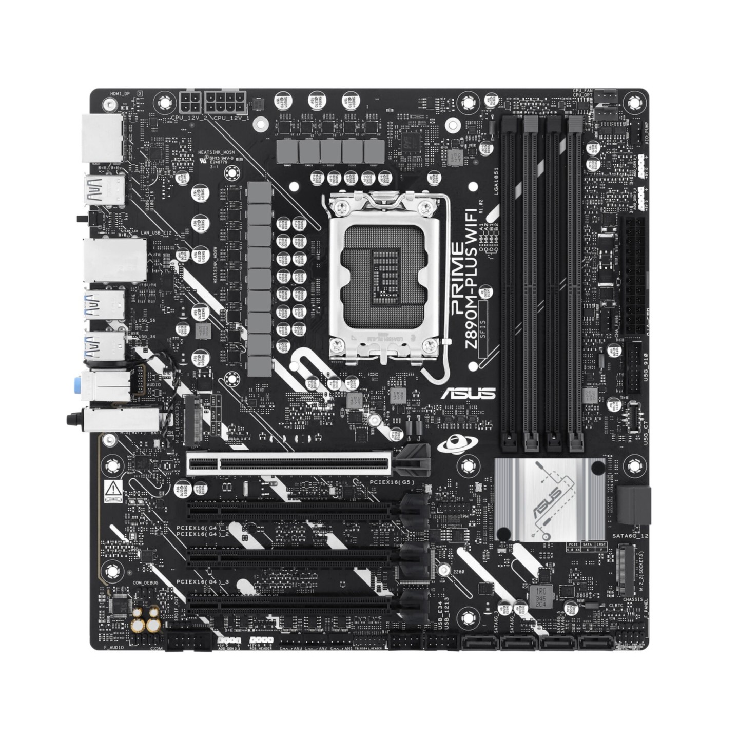 ASUS PRIME Z890M-PLUS WIFI - Z890 LGA1851 DDR5 up to 192GB Micro-ATX Wi-Fi 7 Bluetooth 5.4 2.5Gb LAN PCIe 5.0 (Boxed)