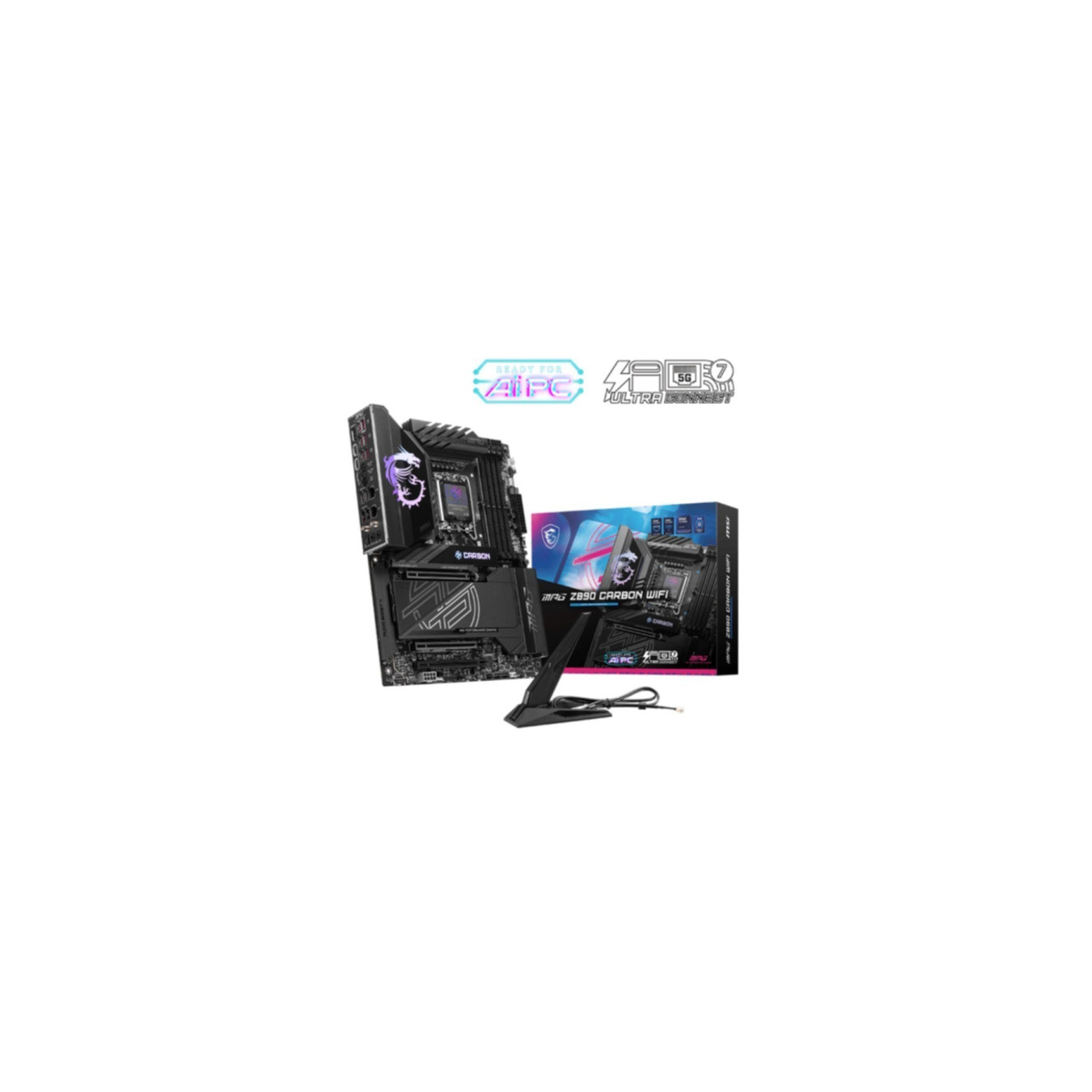 MSI MPG Z890 Carbon WiFi - MPG Z890 - Carbon Black, ATX, LGA1851, 256GB Max, Wi‑Fi 7, Thunderbolt 4