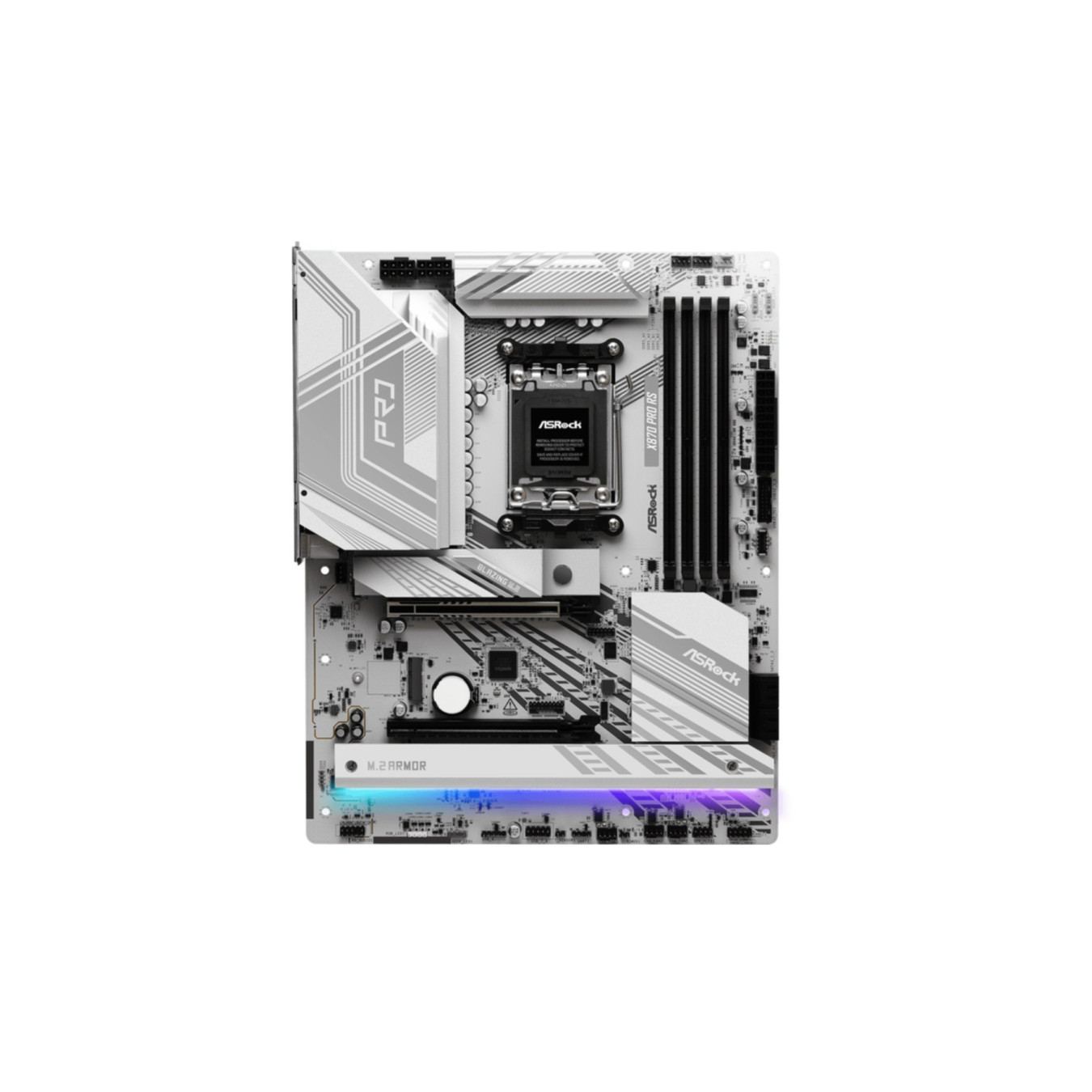 ASRock X870 Pro RS - AM5 ATX Motherboard - DDR5, 4x DIMM, 256GB Max, PCIe 5.0, White — Buy in Cyprus with Fast Delivery