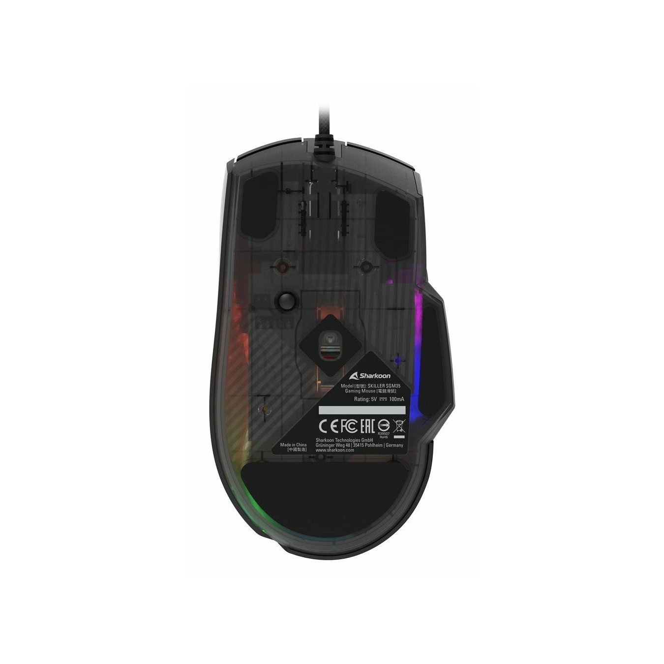 Sharkoon Maus Shark SGM35 Optical Mouse - SGM35 - Black, 6 Buttons, 6400 DPI — Buy in Cyprus with Fast Delivery