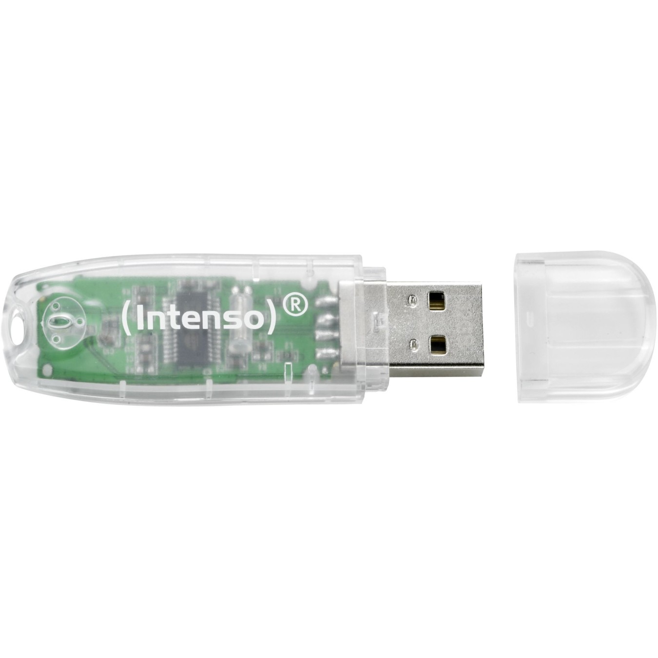 STICK 32GB USB 2.0 Intenso Rainbow Line Transparent - Rainbow Line Transparent, 32GB, USB 2.0