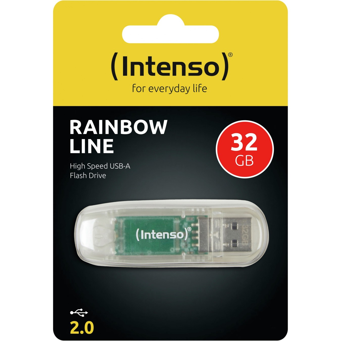 STICK 32GB USB 2.0 Intenso Rainbow Line Transparent - Rainbow Line Transparent, 32GB, USB 2.0