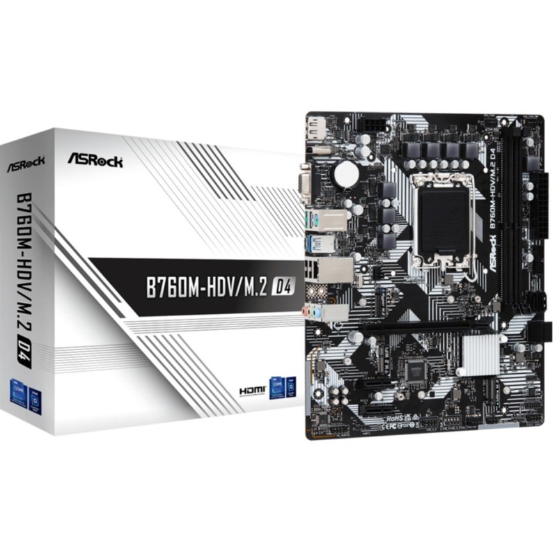 Buy ASRock B760M-HDV M.2 D4 - LGA1700 Micro-ATX Motherboard, Intel B760, DDR4, 6... in Cyprus, Nicosia, Limassol, Larnaka, Pafos