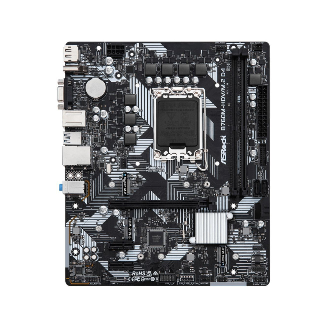 ASRock B760M-HDV M.2 D4 - LGA1700 Micro-ATX Motherboard, Intel B760, DDR4, 64GB Max — Buy in Cyprus with Fast Delivery