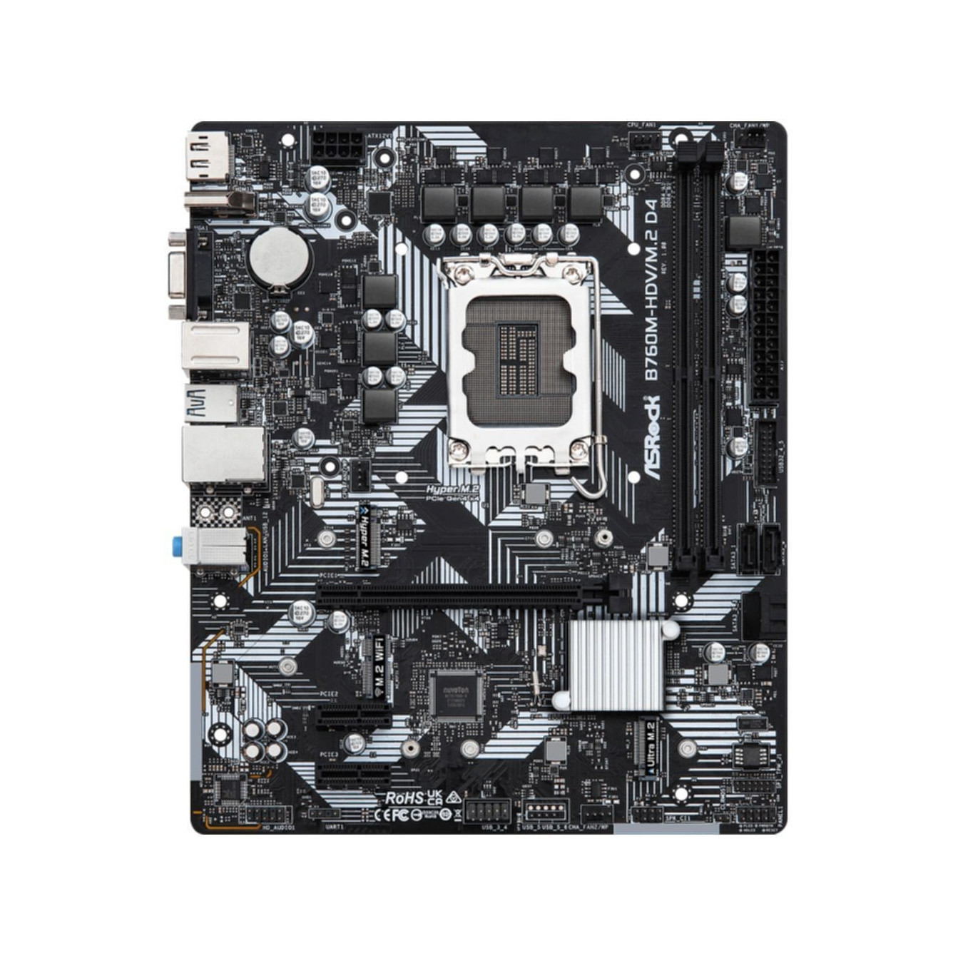 ASRock B760M-HDV M.2 D4 - LGA1700 Micro-ATX Motherboard, Intel B760, DDR4, 64GB Max — Buy in Cyprus with Fast Delivery
