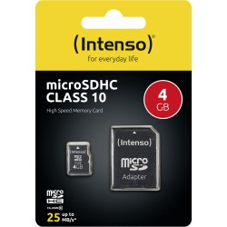 Buy CARD 4GB Intenso 3413450 MicroHC Class 10 20MB s inkl. Adapter in Cyprus, Nicosia, Limassol, Larnaka, Pafos