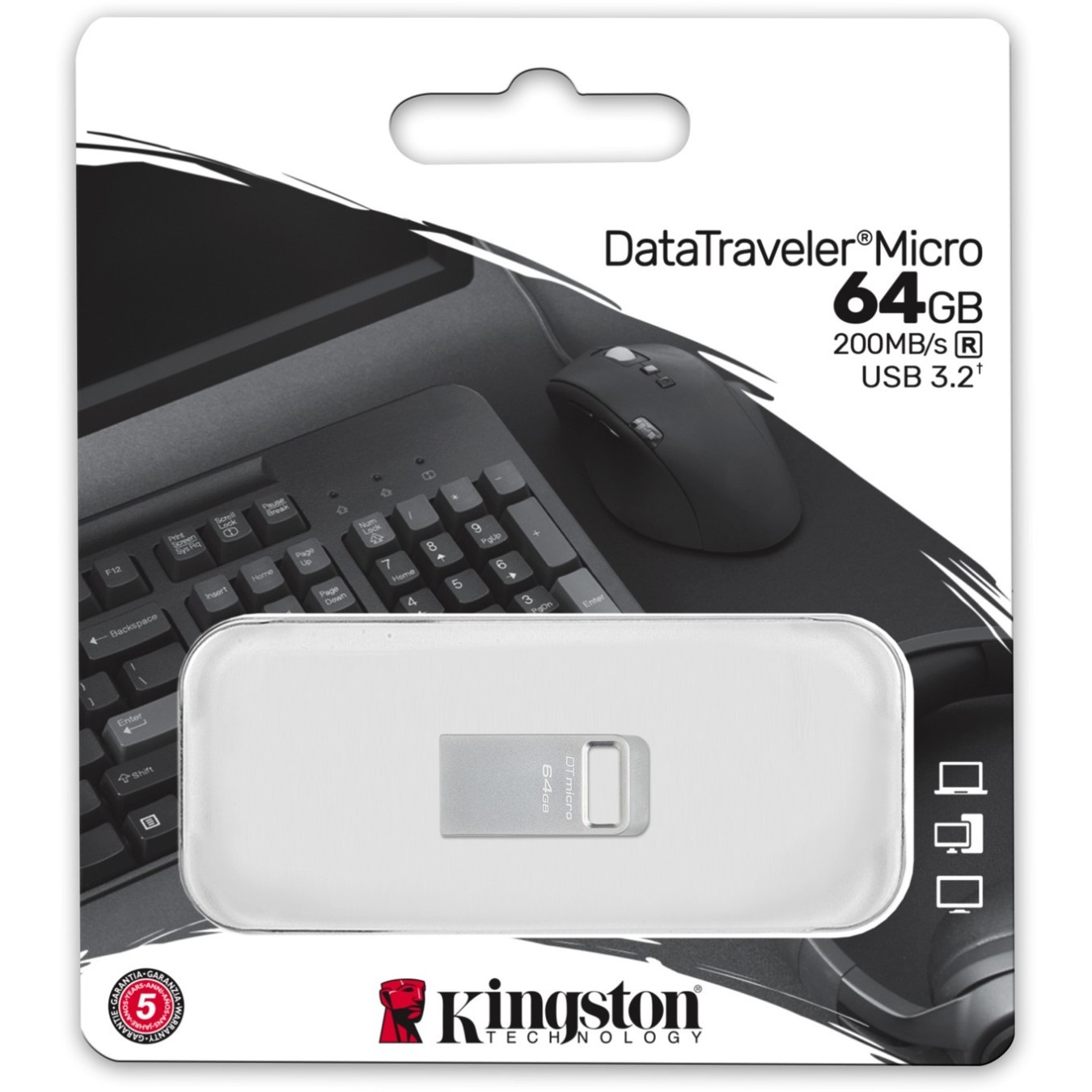 STICK 64GB USB 3.2 Kingston DataTraveler Micro Silver — Buy in Cyprus with Fast Delivery