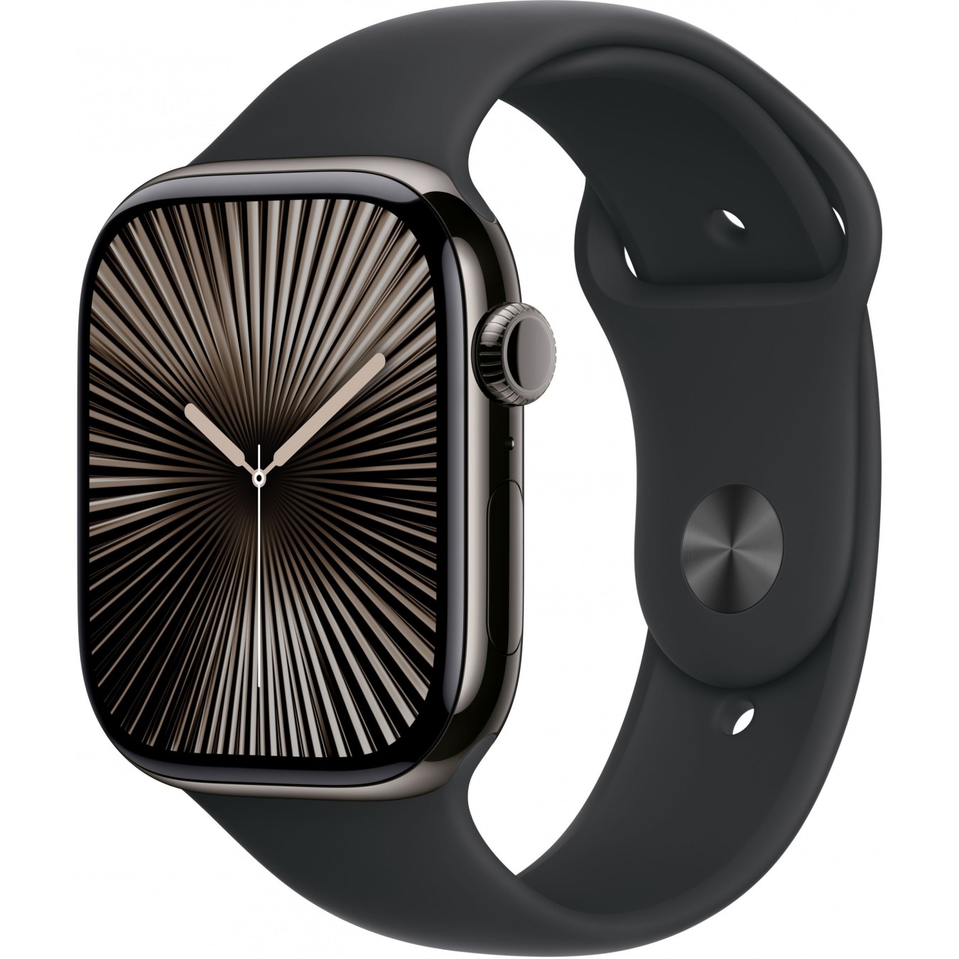 Apple Watch Series 10 GPS + Cellular 46mm Slate Titanium Case with Black Sport Band - Size S/M