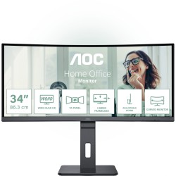 Buy AOC CU34P3CV - 34" Ultrawide VA Curved Monitor - 3440x1440 UWQHD, HDMI/DP/USB-C in Cyprus, Nicosia, Limassol, Larnaka, Pafos