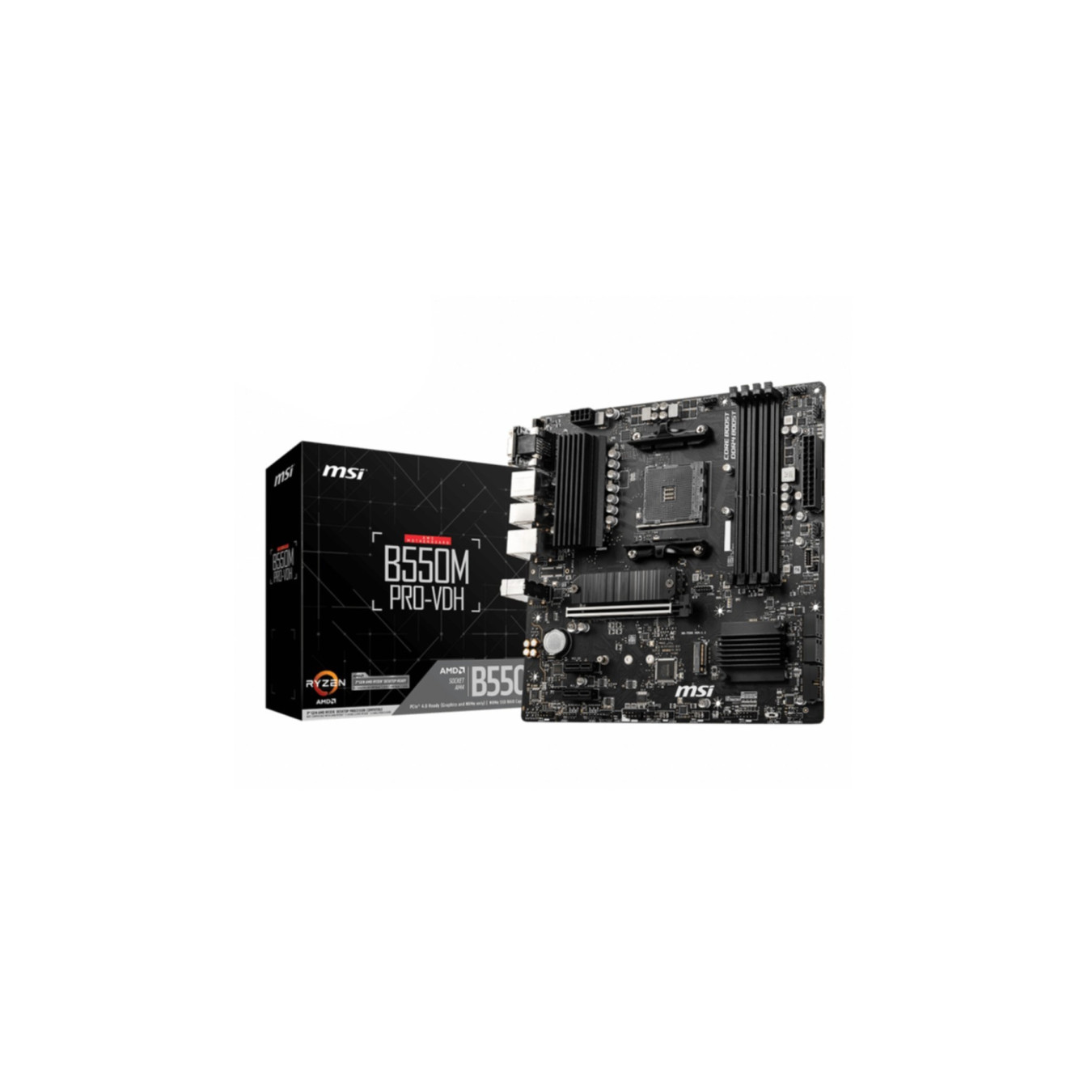 MSI B550M PRO-VDH - AM4 Micro-ATX Motherboard, AMD B550, DDR4, 128GB, PCIe 4.0, 2x M.2 — Buy in Cyprus with Fast Delivery