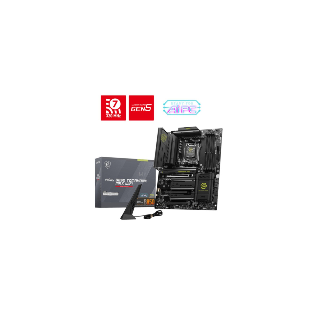 MSI MAG B850 TOMAHAWK MAX WIFI AM5 ATX Motherboard – DDR5 256GB 4xM.2 | Armenius Store