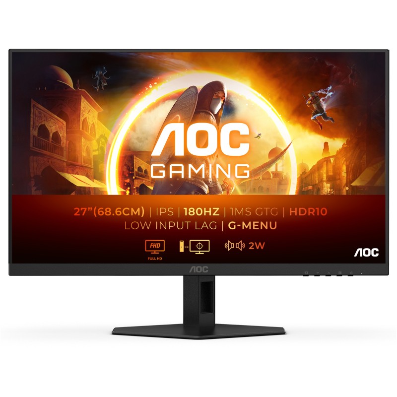 Buy AOC Monitor - 27G4XE - 27-inch IPS Full HD HDR10 0.5ms, 2x HDMI, DP, Black in Cyprus, Nicosia, Limassol, Larnaka, Pafos