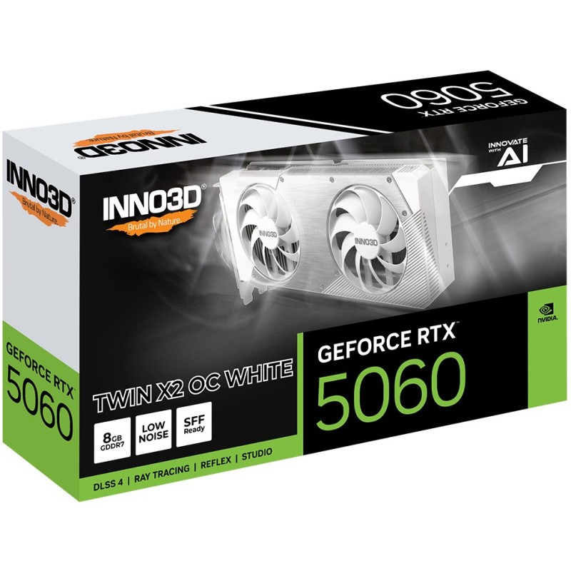 Buy Inno3D RTX5060 Twin X2 OC WHITE 8GB GDDR7 HDMI 3xDP - RTX5060 - White, 8GB G... in Cyprus, Nicosia, Limassol, Larnaka, Pafos