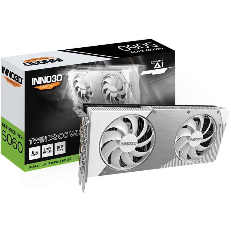 Buy Inno3D RTX5060 Twin X2 OC WHITE 8GB GDDR7 HDMI 3xDP - RTX5060 - White, 8GB G... in Cyprus, Nicosia, Limassol, Larnaka, Pafos