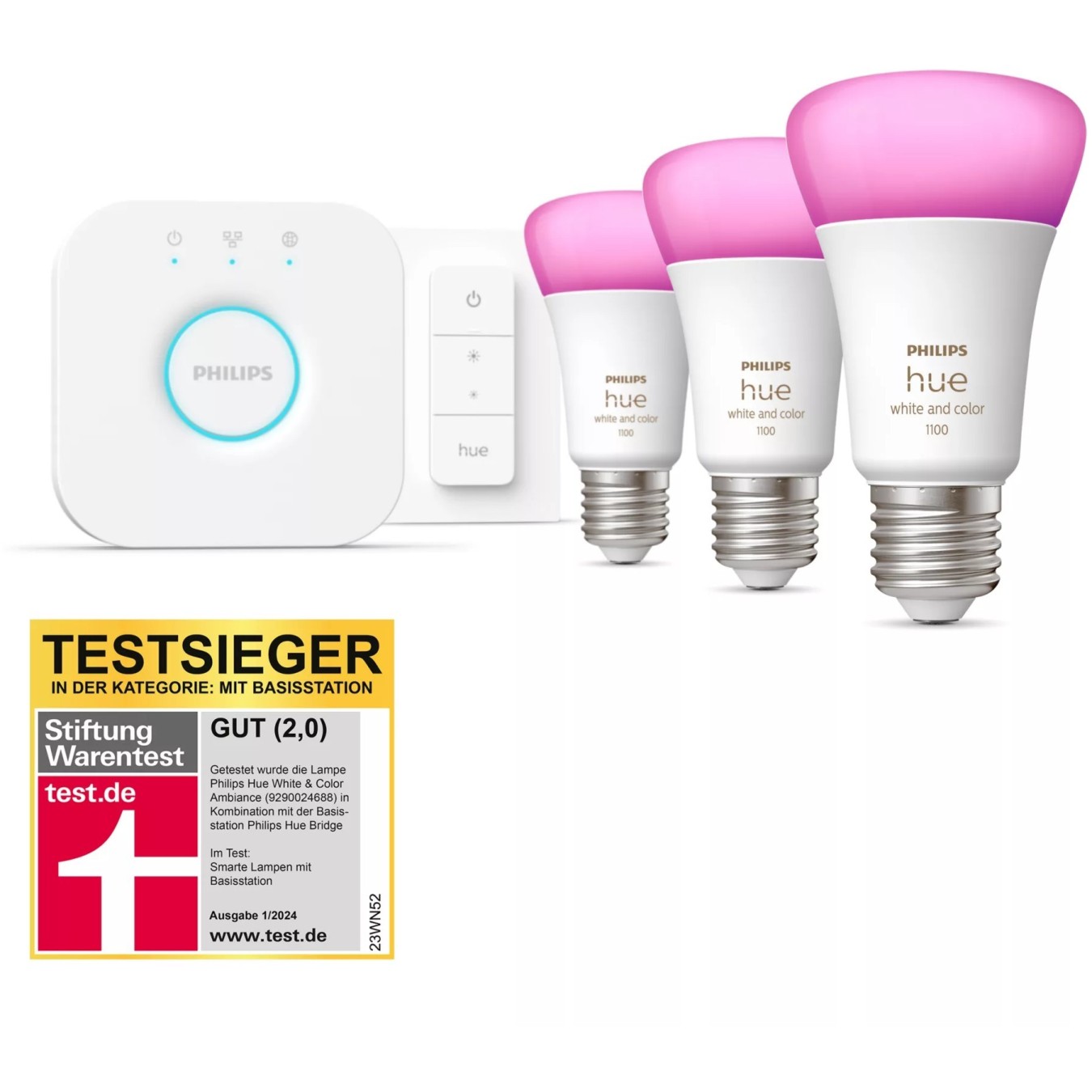 Philips Hue White & Color Ambiance E27 Starter Kit 3-pack + DS 75W - DS 75W - White & Color Ambiance E27