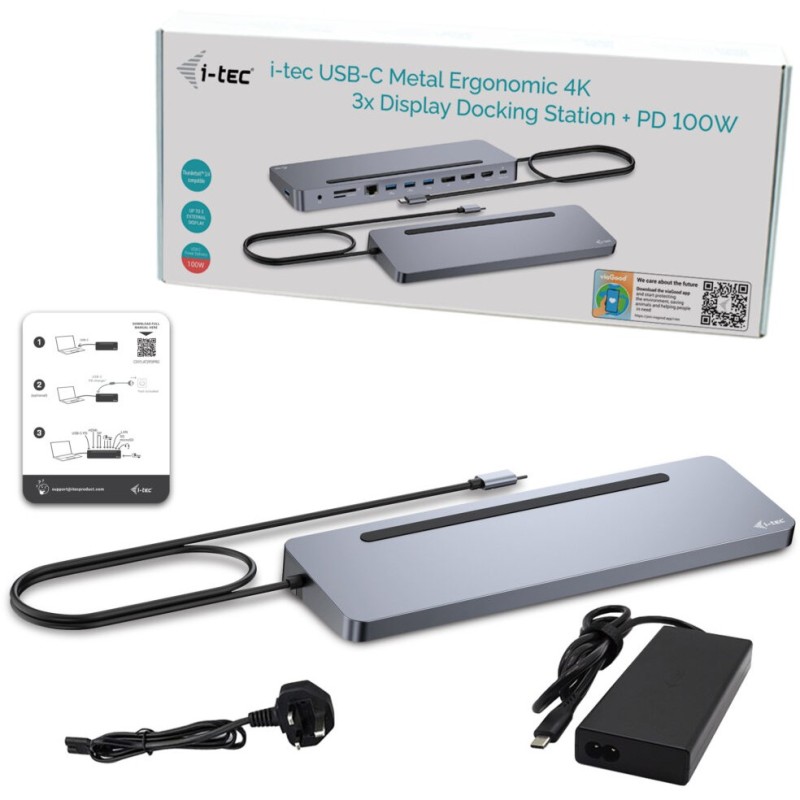 Buy D I-TEC USB-C ERGO 3X LCD DOCK - Triple display outputs in Cyprus, Nicosia, Limassol, Larnaka, Pafos