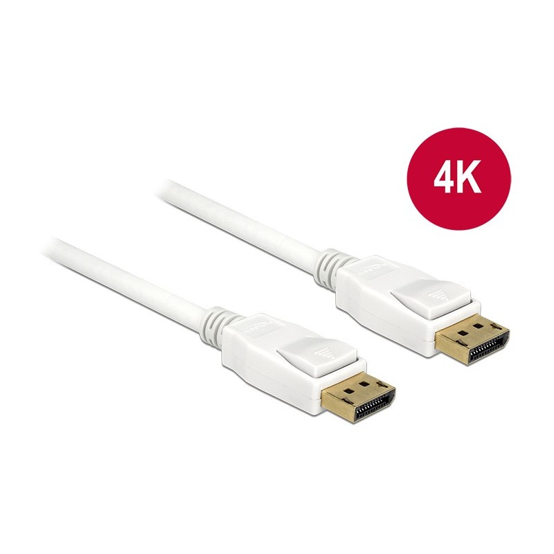 Buy DELOCK DisplayPort 1.2 Cable - White, 2 m, 4K in Cyprus, Nicosia, Limassol, Larnaka, Pafos