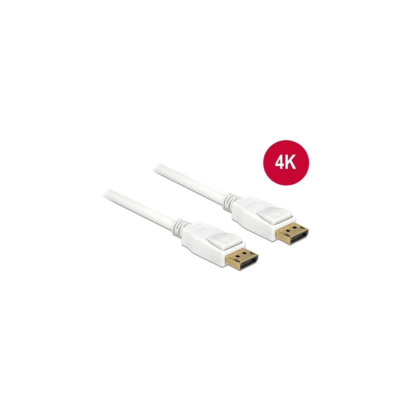 DELOCK DisplayPort 1.2 Cable - White, 2 m, 4K — Buy in Cyprus with Fast Delivery