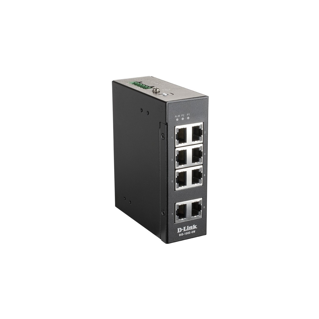 D-Link DIS-100E-8W 8-Port Fast Ethernet Industrial Switch - DIS-100E-8W - 8x 10/100, Unmanaged, PoE Budget 8W