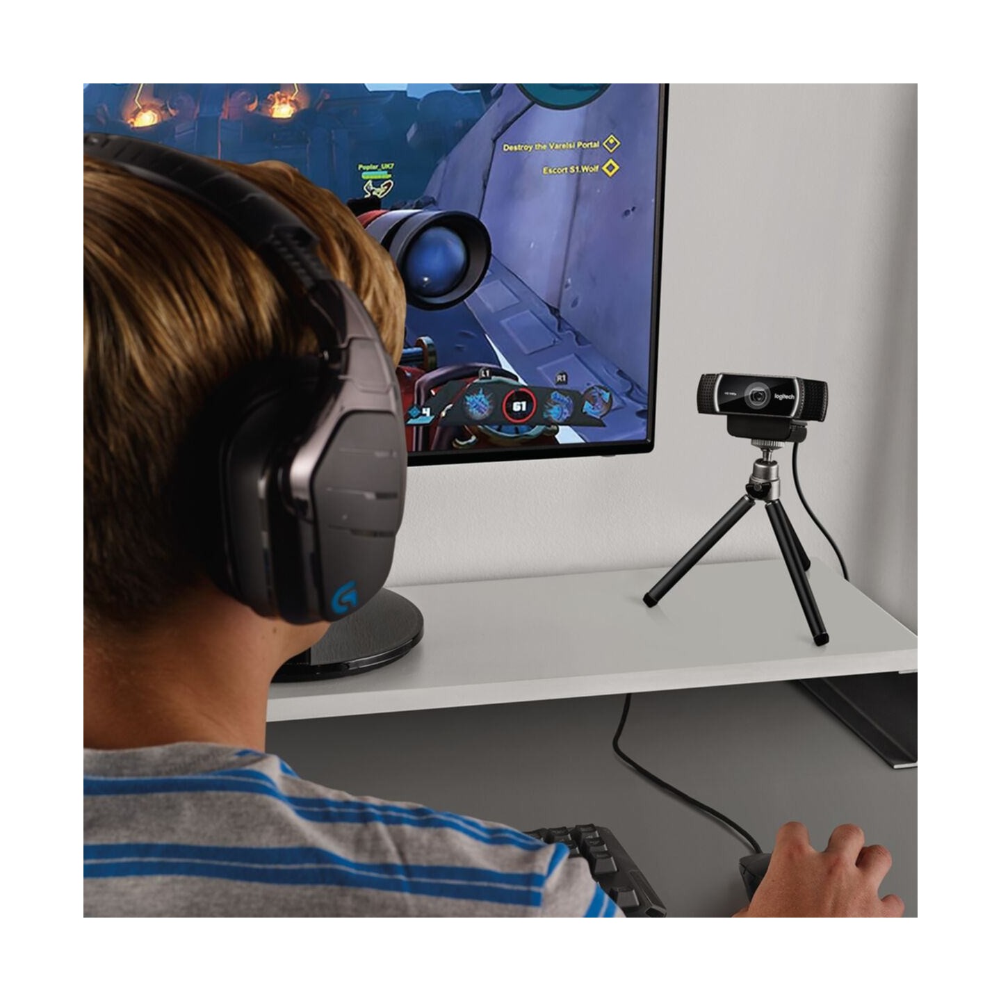 Logitech C922 Pro Stream Webcam - Full HD 1080p@30fps 720p@60fps Black USB Clip/Stand (Boxed)