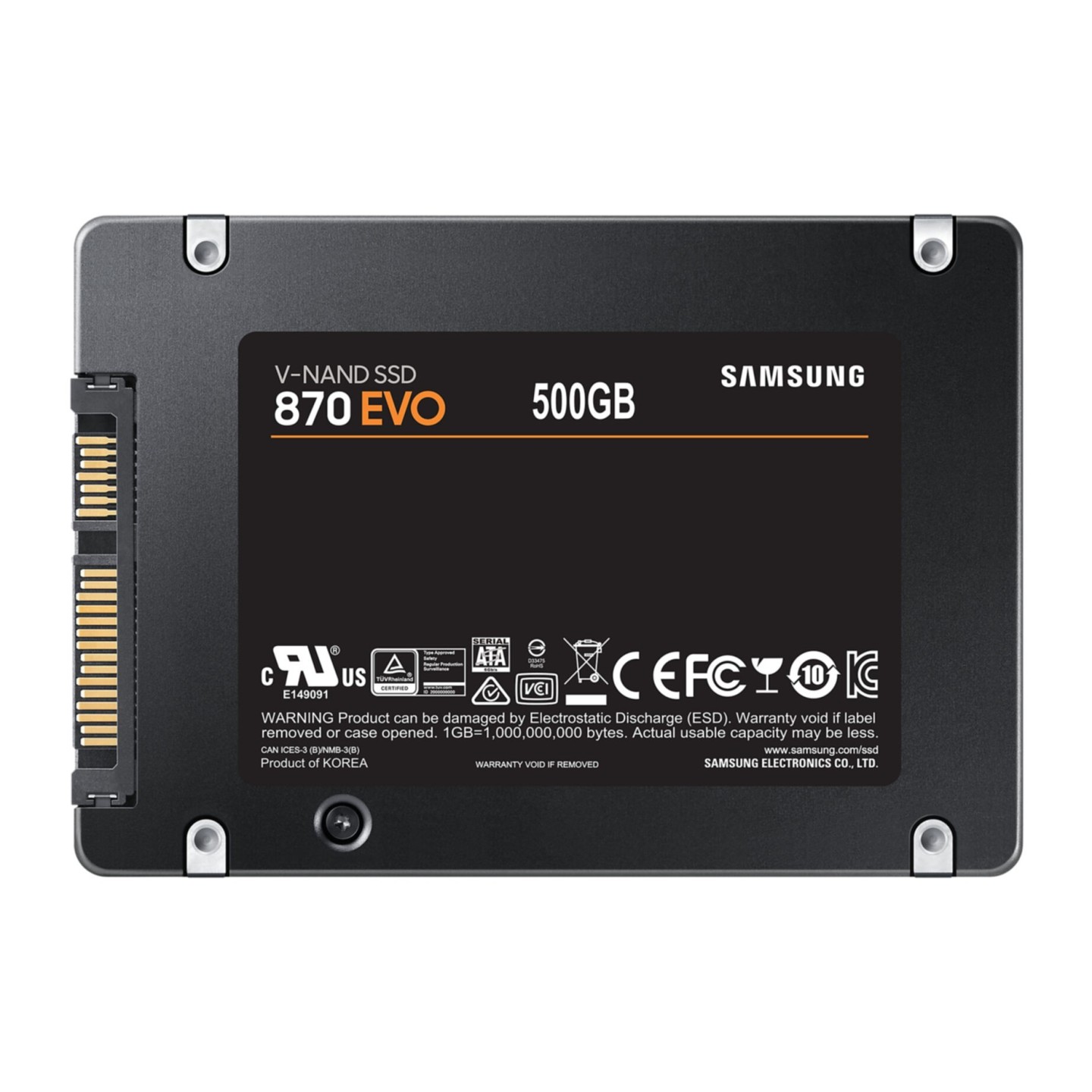 Samsung 870 EVO 500GB SSD - MZ-77E500B - 2.5-inch SATA III 6Gb/s, 560/530 MB/s (Boxed) — Buy in Cyprus with Fast Delivery