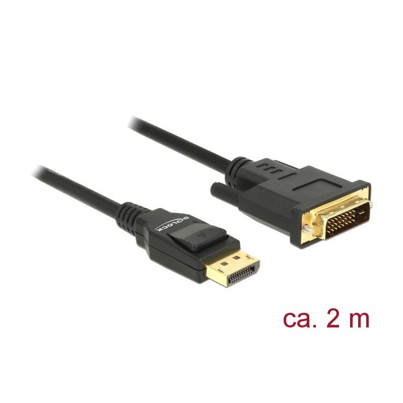 Buy Delock DisplayPort 1.2 to DVI 24+1 Passive Cable - 2 m - Black in Cyprus, Nicosia, Limassol, Larnaka, Pafos