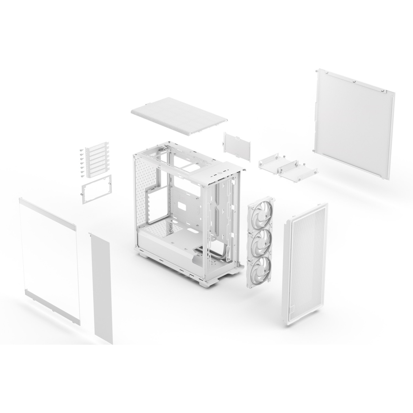 Midi Fractal Epoch White TG RGB Clear Tint - Mid Tower PC Case — Buy in Cyprus with Fast Delivery