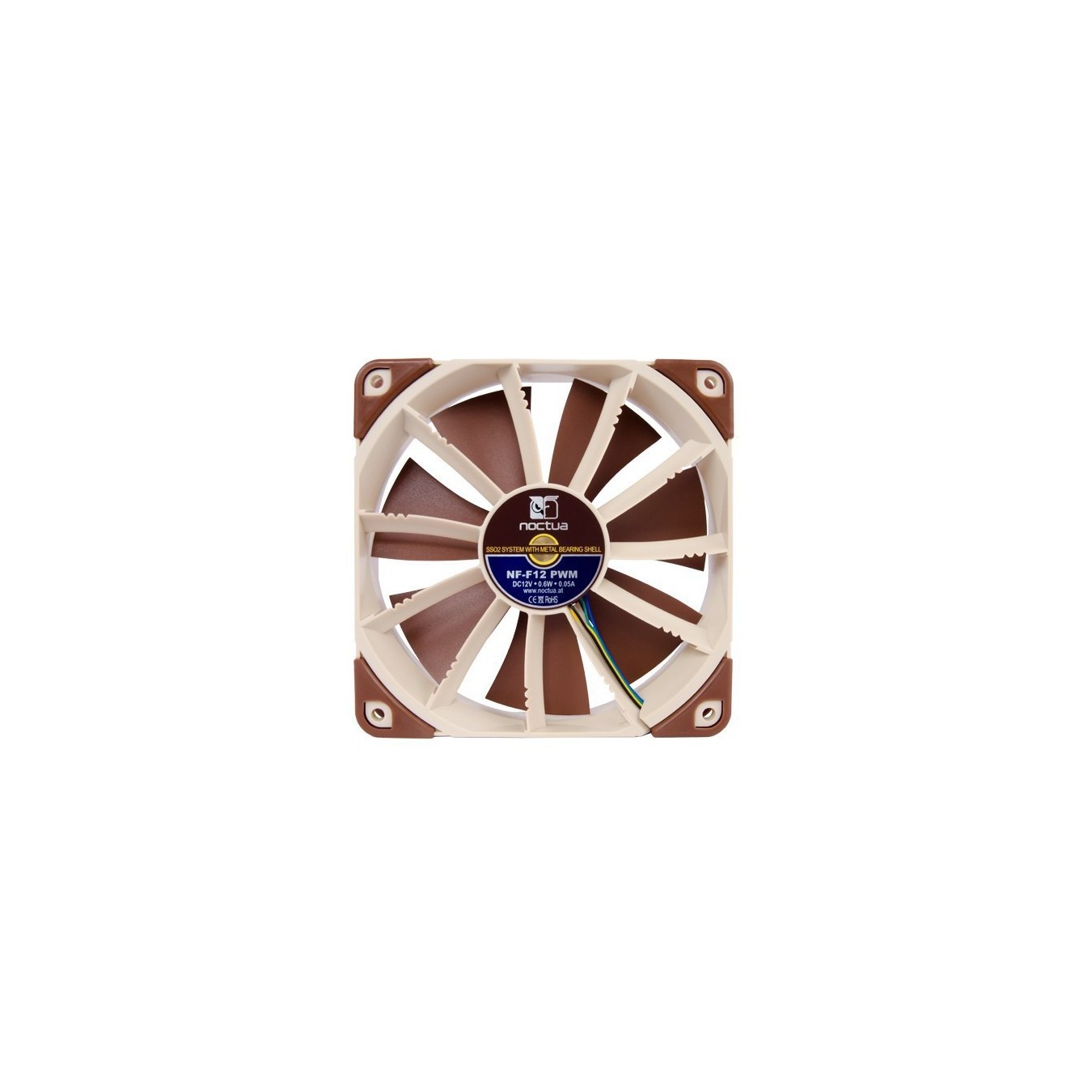 120mm NOCTUA NF-F12 PWM - NF-F12 PWM - 120x120x25mm, 4-pin PWM, low-noise brown/beige design