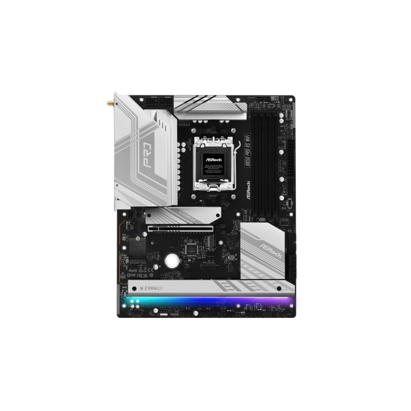 ASRock B850 Pro RS WiFi - AM5 Socket - DDR5 Support, WiFi, Hi-Density Power, 14+2+1 VRM, 8-Layer PCB