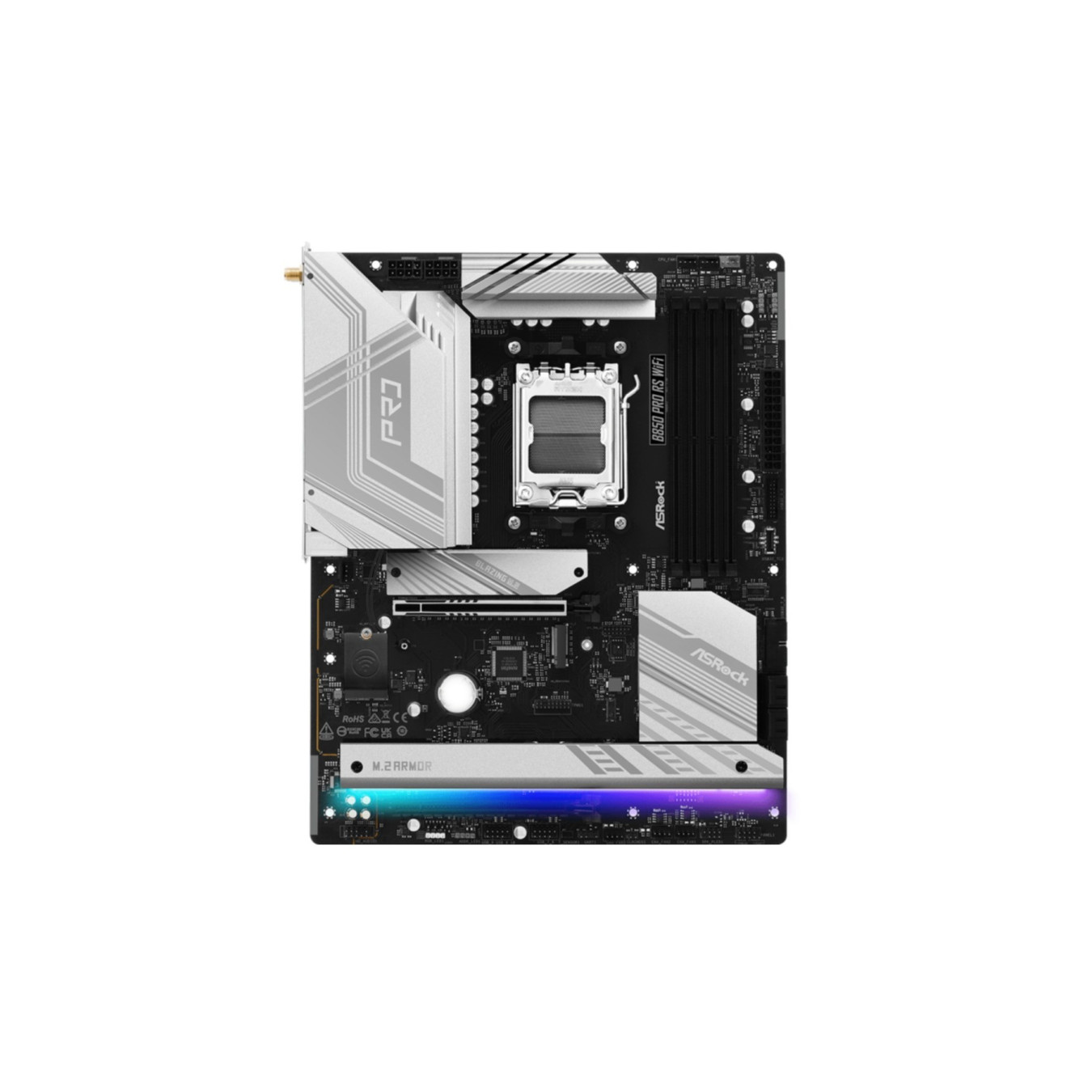 ASRock B850 Pro RS WiFi - AM5 Socket - DDR5 Support, WiFi, Hi-Density Power, 14+2+1 VRM, 8-Layer PCB