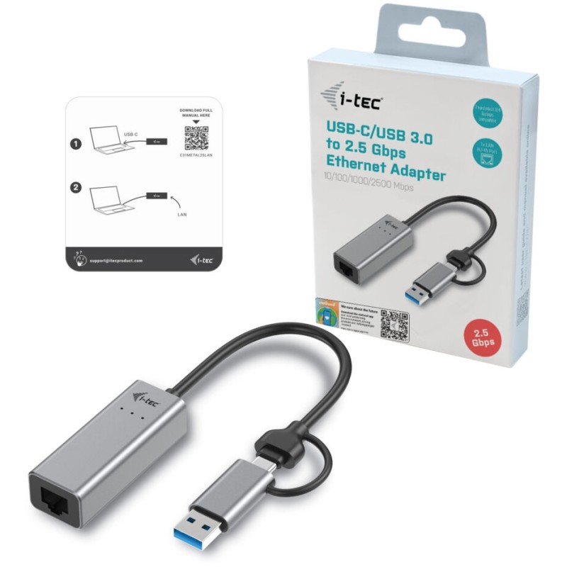 Buy I-TEC USB-C 2.5Gbps LAN Adapter - Compact Plug-and-Play Ethernet in Cyprus, Nicosia, Limassol, Larnaka, Pafos