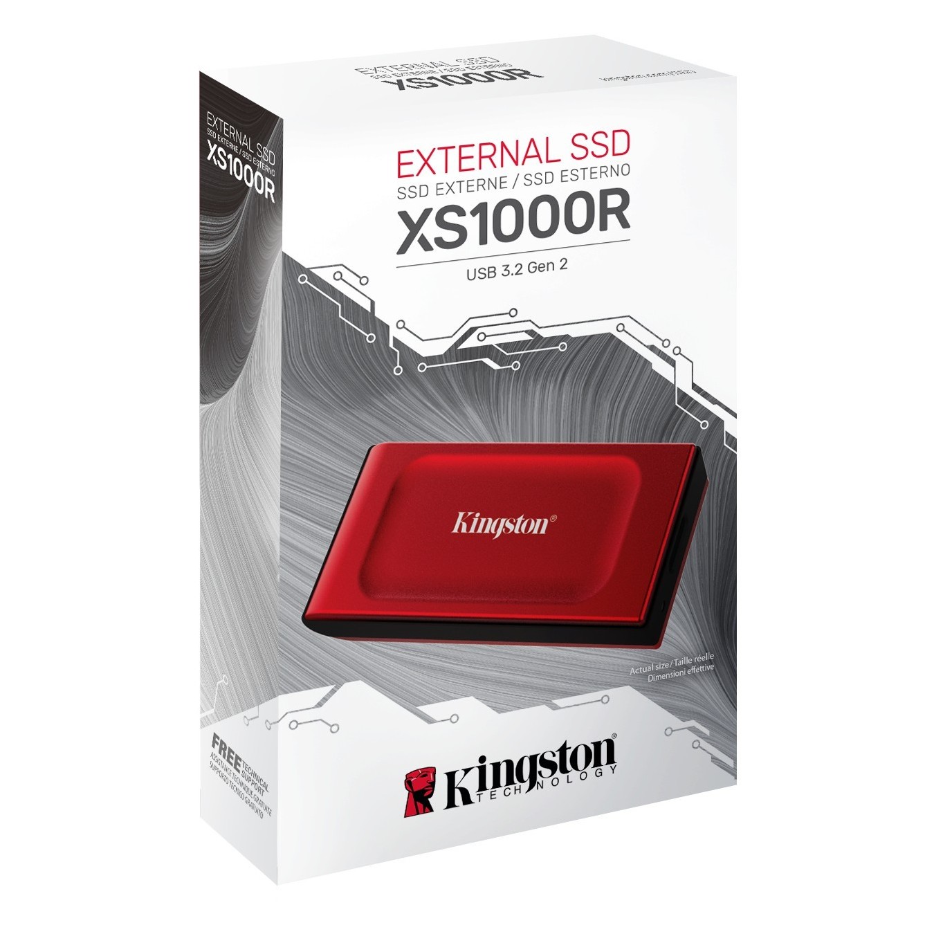 2TB Kingston XS1000 USB 3.2 Gen2 Red - XS1000 - Red, 2TB Portable NVMe SSD — Buy in Cyprus with Fast Delivery