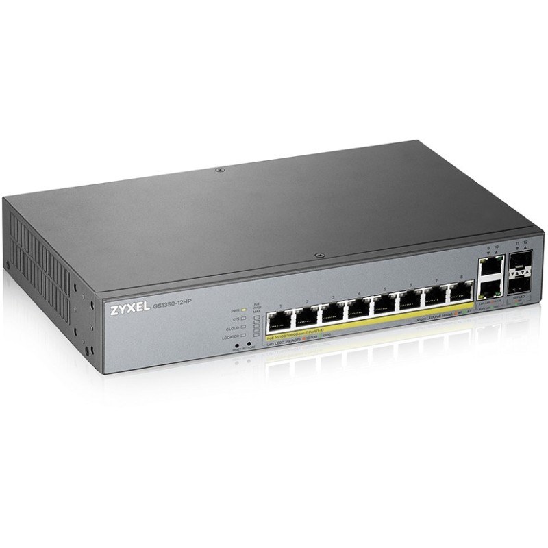 Buy Zyxel GS1350-12HP PoE Switch - GS1350-12HP - Rackmount, Web-managed L2 in Cyprus, Nicosia, Limassol, Larnaka, Pafos