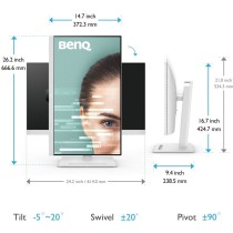 BenQ GW2790QT - GW2790QT - White, 27-inch QHD IPS monitor (USB-C, DP, HDMI, lift/pivot stand)
