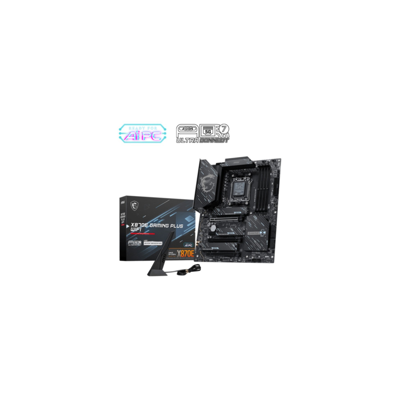 MSI MPG X870E Gaming Plus WIFI - AM5 ATX DDR5 Motherboard, 256GB Max, 4 DIMM, Wi-Fi, RGB, Black