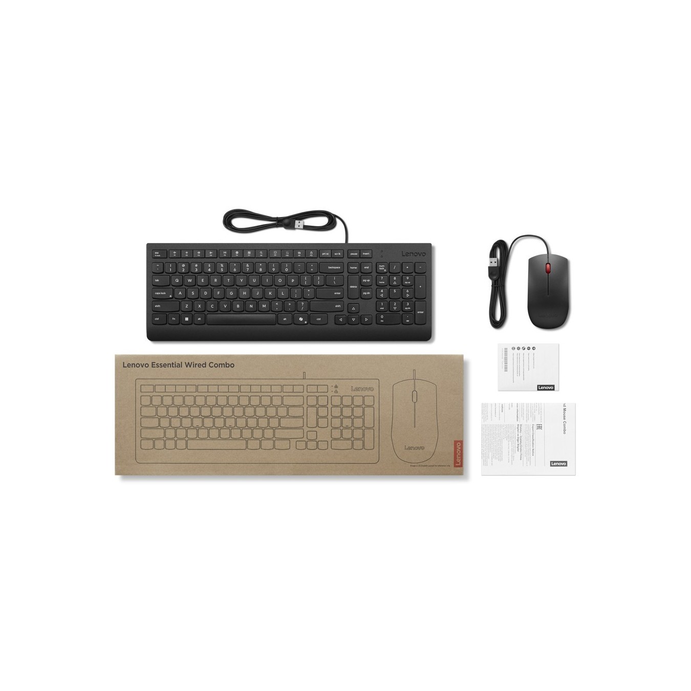 Lenovo Essential Wired Keyboard and Mouse Combo - 129 - German Layout, Windows legends — Buy in Cyprus with Fast Delivery