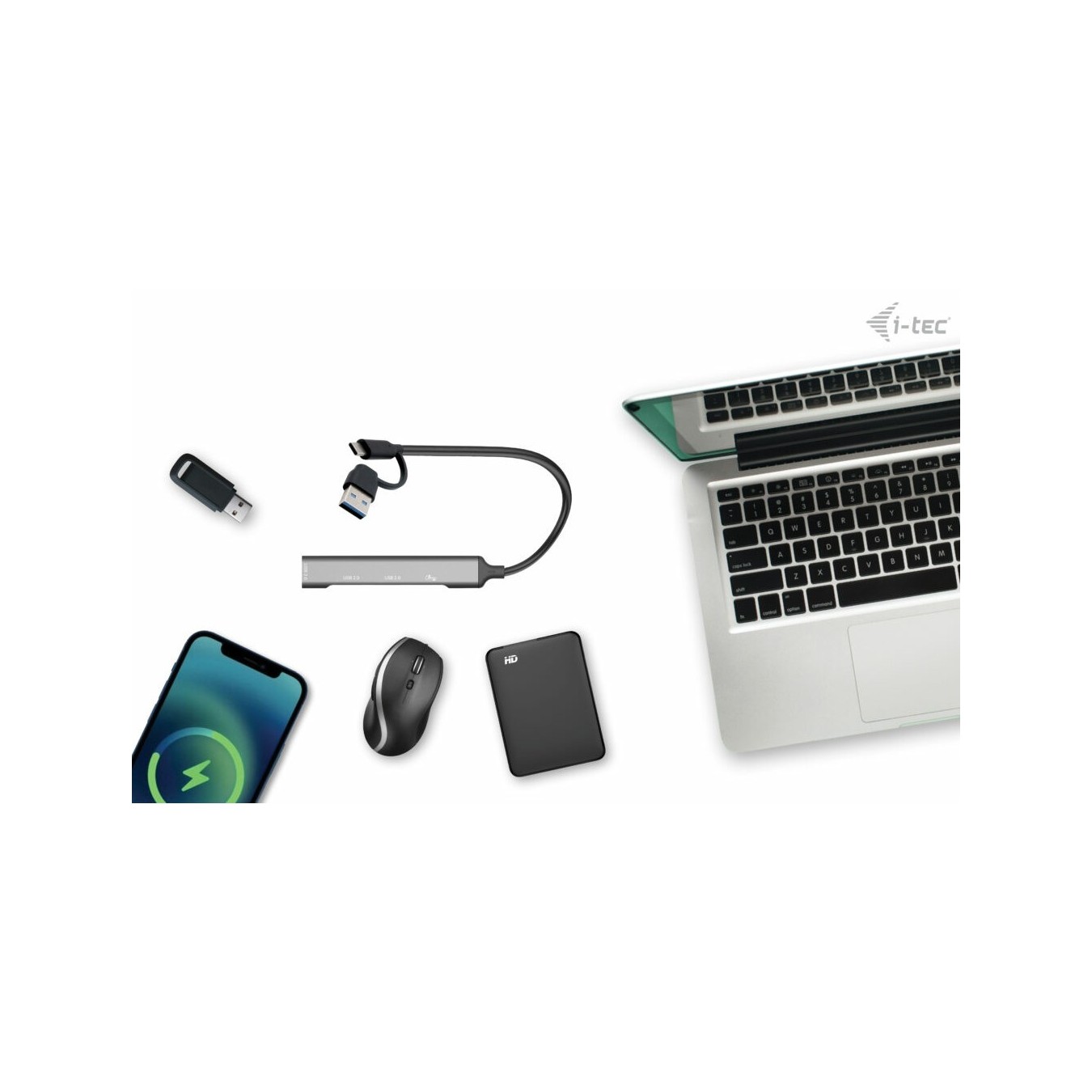 D I-TEC USB-A USB-C 4-Port Hub - Compact USB-C & USB-A Hub — Buy in Cyprus with Fast Delivery